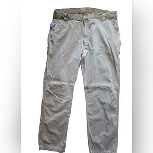 Carhartt Men’s Carpenter Work Pants 42x34 Tan Canvas Utility Ink Marks